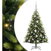 Syfax Künstlicher geflammter Weihnachtsbaum 150 LEDs Grün 120 cm
