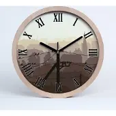 Tulup Holzuhr 25fi cm wanduhr - schwarze Spitzen - Stadtnetzspannung