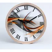 Tulup Holzuhr 25fi cm wanduhr - schwarze Spitzen - abstrakcjaale