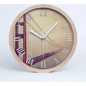 Tulup Holzuhr 25fi cm wanduhr - weiße Spitzen - Brücke sanrancisco