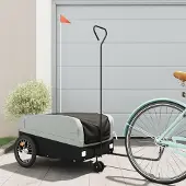vidaXL Möbel Fahrradanhänger Schwarz und Grau 45 kg Eisen 2024