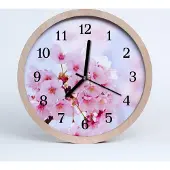 Tulup Holzuhr 30fi cm wanduhr - Blumen Blumen