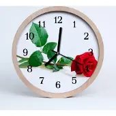 Tulup Holzuhr 20fi cm wanduhr - Rose Blumen
