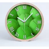 Tulup Holzuhr 20fi cm wanduhr - weiße Spitzen - Tennisbälle