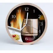 Tulup Holzuhr 30fi cm wanduhr - Spaghetti leichte Wein