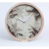 Tulup Holzuhr 20fi cm wanduhr - weiße Spitzen - Palmen