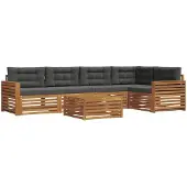 vidaXL Outdoor-Sofagarnitur 6 stk. Natur und Anthrazit