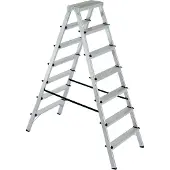 BRB-Lagertechnik Alu-Klappleiter Doppelleiter Bockleiter Malerleiter Leiter 2x7 Stufen, Arbeitshöhe bis 3515 mm