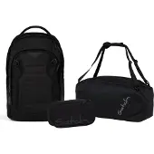 Satch , Schulrucksack-Set MATCH PLUS Blackjack 3-teilig, ab. 5. Klasse