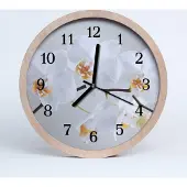 Tulup Holzuhr 30fi cm wanduhr - Orchidee Blumen