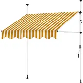 Melko Klemmmarkise 350x120 cm Orange/Weiß Sonnenschutz ohne Bohren