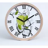 Tulup Holzuhr 30fi cm wanduhr - schwarze Spitzen - Kalk Eis