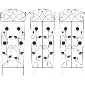 vidaXL Gartenzaun 3 pcs Schwarz 110,5 x 42,5 cm Stahl