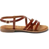 Lazamani Sandalen Damen Cognac Leder