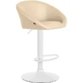 CLP Barhocker Davie Kunstleder höhenverstellbar und drehbar creme Material Gestell Metall matt weiss