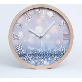 Tulup Holzuhr 20fi cm wanduhr - weiße Spitzen - glänzender Hintergrund