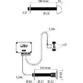 Delabie DU-Kombi TEMPOMATIC G1/2B Hw.-Mont. 150 230/12V+Br-Kopf ROUND