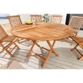Riess Massiver Gartentisch EMPIRE TEAK Ø120cm natur Teakholz