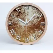 Tulup Holzuhr 20fi cm wanduhr - weiße Spitzen - Wald