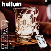 Hellum 50er LED-Lichterkette mit Kugeln ww, batteriebetr. Fernbedienung