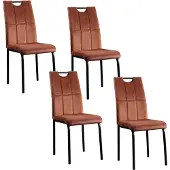 HTI Stuhl Denton Samt Braun 41,5x52,5x96,5 cm (BxTxH) mit Griff-Rückenlehne, bis 120 kg belastbar