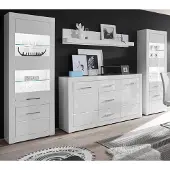 Furn.Design Wohnwand "Carrara" weiß Hochglanz Schrankwand 4-teilig 314 x 198