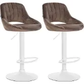 CLP 2er Set Barhocker Milet Samt W braun