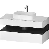 Duravit Collection One Konsolenwaschtischunterbau, 1 Auszug, 1 Schubkasten, Ausschnitt mittig, 1200x550x600mm, Nische Eiche Schwarz, QA4732016180000, Farbe: Weiß Matt