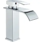 ARI Waschbeck armatur, Wasserhahn Bad Waterfall, Arbeitsplatte, Chrom, Hochdruck, mit Regulierung von Wasserfluss und Wassertemperatur