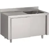 Chefgastro 700 Spültisch Schiebetüren 1 Rechts 1200 BxTxH 1200x700x850mm