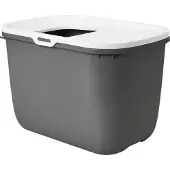 Savic Hop In, Katze, Katzenklo mit Eingang von oben, Grau, Weiß, Haken, 585 mm, 390 mm