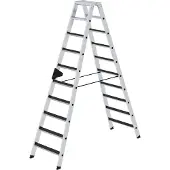 Proregal Stufen-Stehleiter beidseitig begehbar mit clip-step R13 2x10 Stufen
