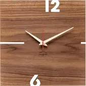 Huamet Holz-Wanduhr Puhr Nuss eckig