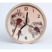 Tulup Holzuhr 20fi cm wanduhr - Löwenzahn Blumen