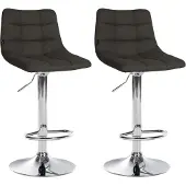 CLP 2er Set Barhocker Jerry Stoff chrom dunkelgrau