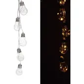 SELF IMPORT AGENCIES LED Lichterkette 5 Glühlampen klar warmweiß Batteriebetrieb Dekobeleuchtung