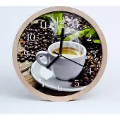Tulup Holzuhr 30fi cm wanduhr - Kaffeetasse Wohnzimmer