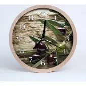 Tulup Holzuhr 30fi cm wanduhr - Oliven