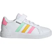 Adidas Grand Court Elastic Lace and Top Strap Sneaker mit Klettverschluß Kinder 01F7 - ftwwht/pulmin/beampk 31