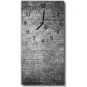 Tulup Glasuhr Wanduhr Küchenuhr Echt-Glas 30x60 Stoff Grau