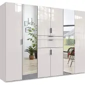 Wimex Drehtürenschrank Moldau Kleiderschrank mit Spiegel Ausführung wählbarweiß / weiß Hochglanz