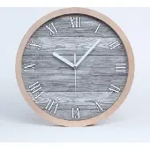 Tulup Holzuhr 25fi cm wanduhr - weiße Spitzen - Holzuntergrund