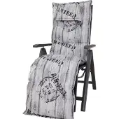 Kettler Auflage Relaxliege Rom 0778 grau Schrift Stempel 170x50x9 cm KETTtex