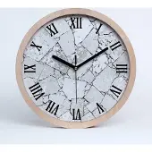 Tulup Holzuhr 30fi cm wanduhr - schwarze Spitzen - Steinwand