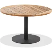 Natur24 Gartentisch Bistrox 125 rund Tischplatte Teak Recycelt Gestell Stahl Anthrazit