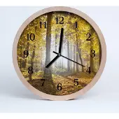Tulup Holzuhr 30fi cm wanduhr - Herbstwald