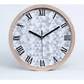 Tulup Holzuhr 25fi cm wanduhr - schwarze Spitzen - graue Dreiecke