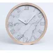 Tulup Holzuhr 30fi cm wanduhr - weiße Spitzen - Marmor