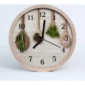 Tulup Holzuhr 30fi cm wanduhr - Löffel Gewürze