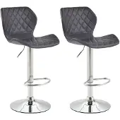 CLP 2er Set Barhocker Cork Kunstleder chrom schwarz